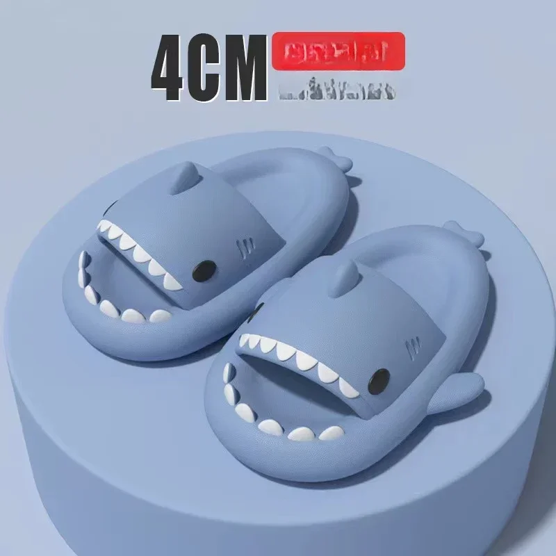 Summer Slippers Lovely Shark Slides Outdoor Women Shoes Flip Flops Men Couples Cartoon Eva Shoes Bathroom Non-Slip Sandals thumbnail 4