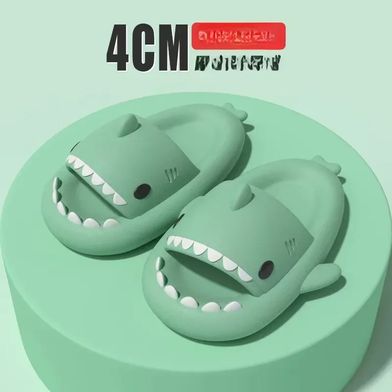 Summer Slippers Lovely Shark Slides Outdoor Women Shoes Flip Flops Men Couples Cartoon Eva Shoes Bathroom Non-Slip Sandals thumbnail 6