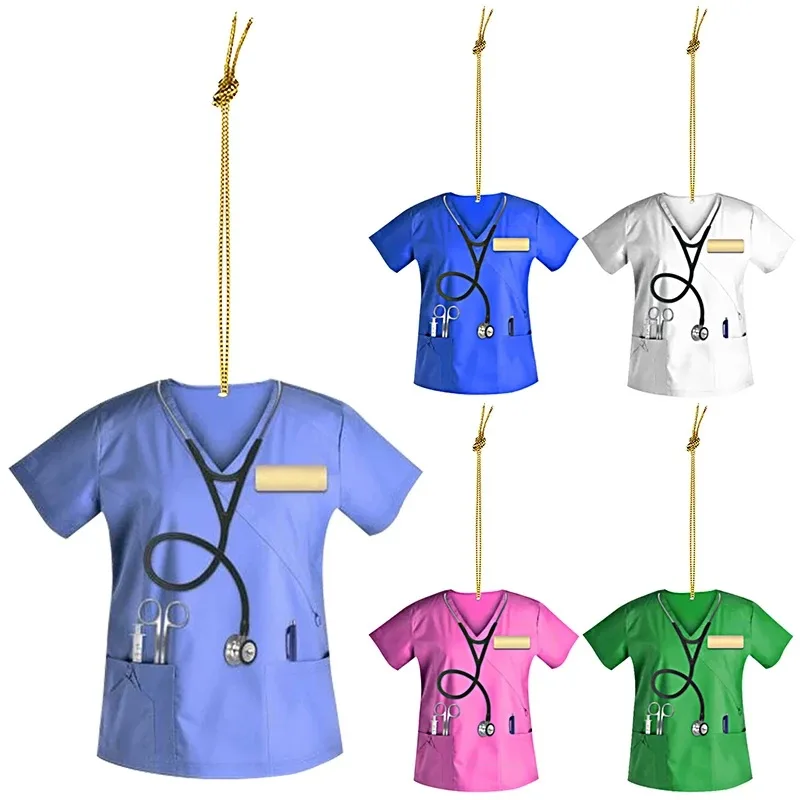 Car Pendant Hanging Decoration Flat Doctor Nurse Uniform Pendant Creative Key Ring Home Birthday Gift Car Interior Accessories thumbnail 4