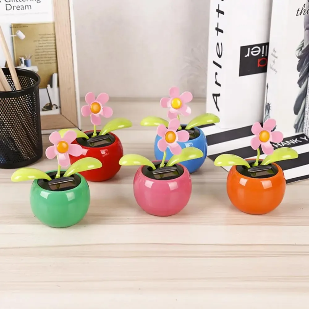 Solar Car Ornament Automatic Swing Flower Potted Plant Doll Toy Automobile Dashboard Dancing Shaking Home Decoration Landscape thumbnail 5