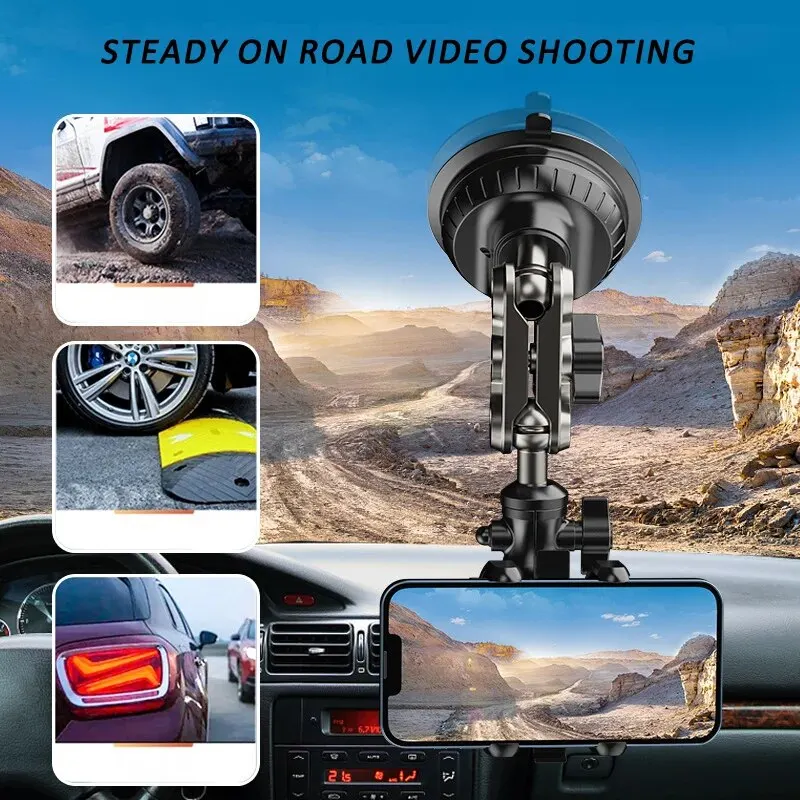 Car Phone Mount Video Recording Universal Magic Arm Suction Car Phone Holder Mount Windshield Window Glass Vlog Shooting thumbnail 2
