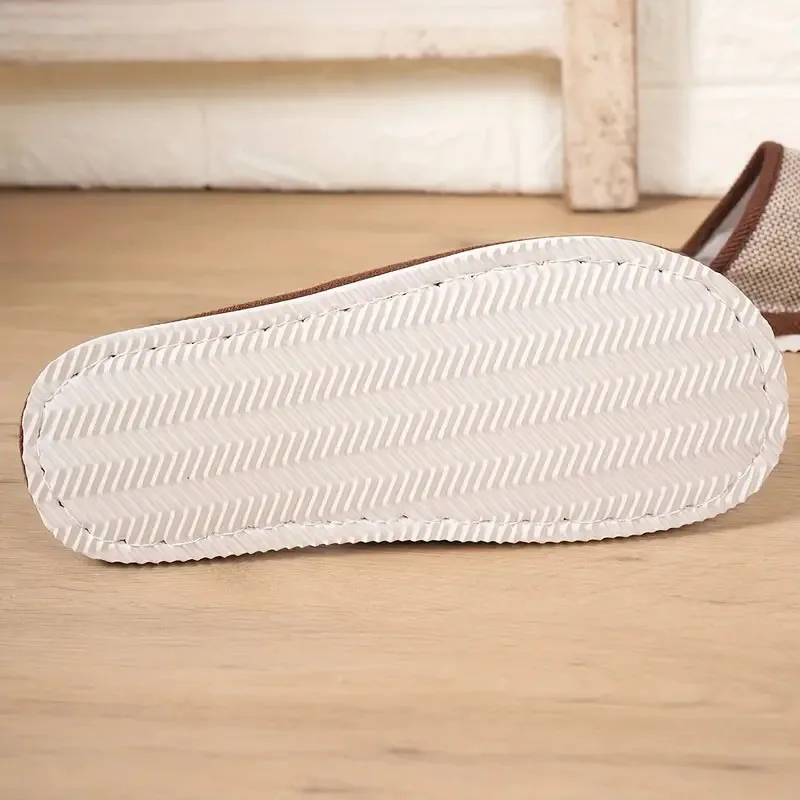 Home Linen Slippers Men Women Couples Soft Thick Bottom Indoor House Anti-Slip Breathable Hemp Slides Japanese Style Shoes Slide thumbnail 5