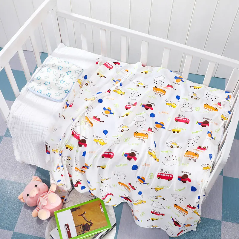 120*110CM Swaddle Newborn Baby Blanket Muslin Bamboo Fiber Cotton Blanket Bed Sheet Baby Bath Towel Baby Wrap Infant Quilt thumbnail 3