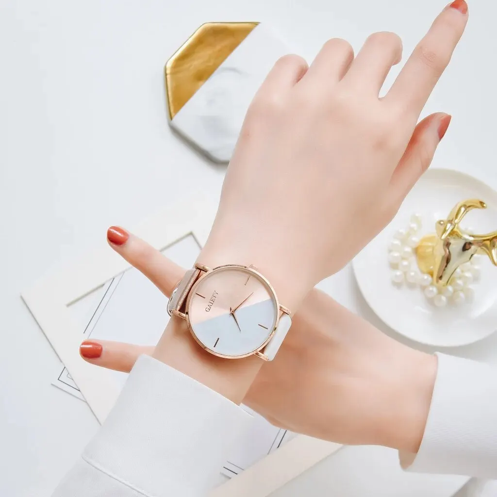 Women Watch Set Luxury Fashion Colourful PU Leather Strap Ladies Quartz Wristwatch Alloy Bracelet For Ladies Gift thumbnail 4