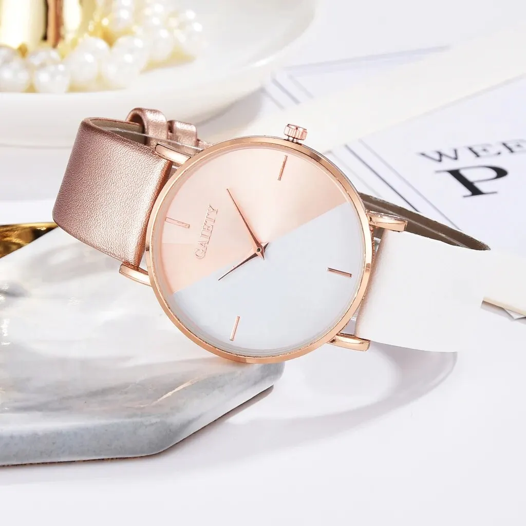 Women Watch Set Luxury Fashion Colourful PU Leather Strap Ladies Quartz Wristwatch Alloy Bracelet For Ladies Gift thumbnail 5