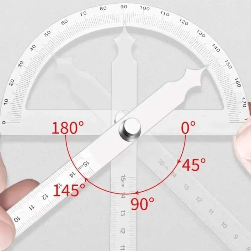 Goniometer Stainless Steel Protractor Metal Ruler Multi Angle Measuring Ruler Carpentry Tool Angle Meter Angle Finder Goniometro thumbnail 4