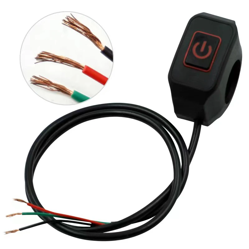 Motorcycle Modified Switch Waterproof Button with LED Light Headlight Horn Control ON OFF Buttton Handlebar Mount Accessories thumbnail 3