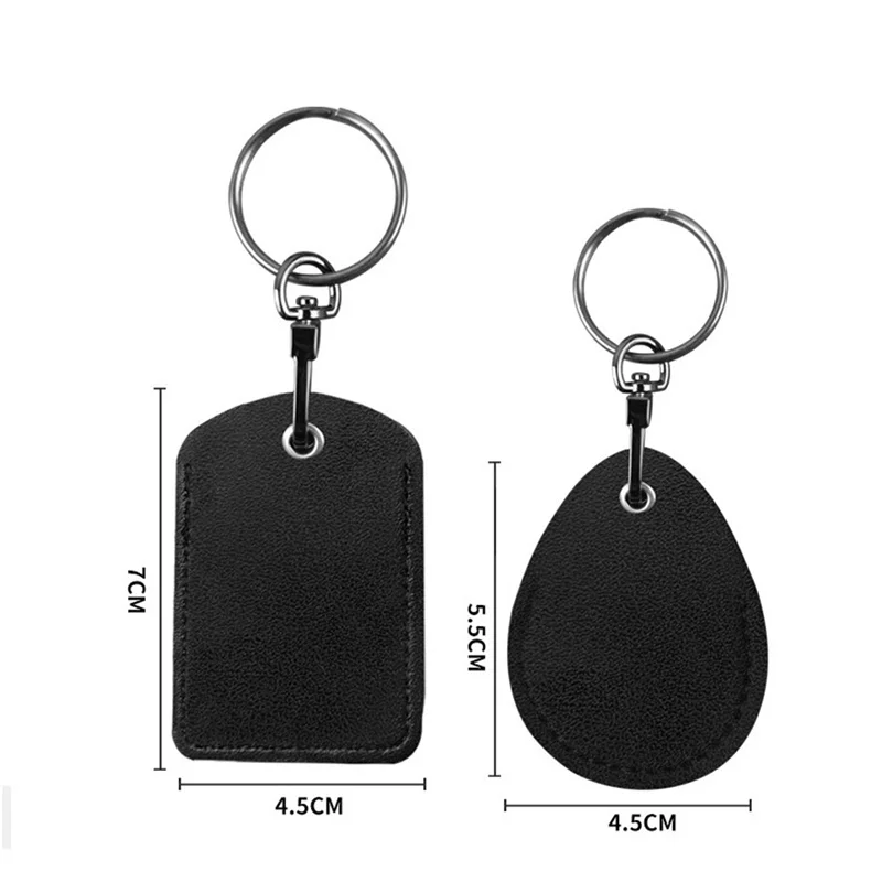1PC PU Leather Waterproof Keychain Doorlock Key Ring Card Bag Induction Control RFID Tag ID Card Case Key Tag Protective Case thumbnail 6
