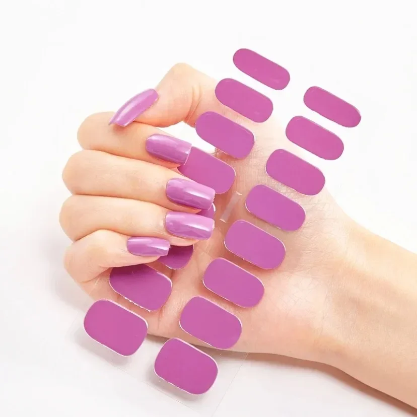 16pcs Semi-Cured UV Nail Sticker Full Cover Nail Polish Strips Lamp-solidify Fingertip Self-Adhesive Nails Gel UV Decals thumbnail 2