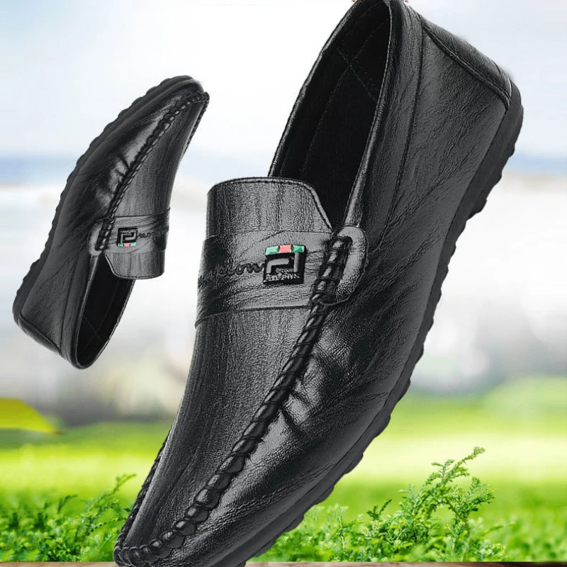 Spring Autumn Men Dress Shoes White Loafers Leather Casual Shoes Slip on Moccasin Shoes  Zapatos Casuales Designer Loafers Men thumbnail 5