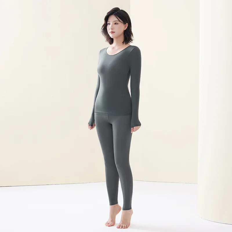 New Women's Autumn Winter Invisible Thermal Insulation Underwear Ultra-thin Autumn Clothes Autumn Pants Skincare Clothing Set thumbnail 4
