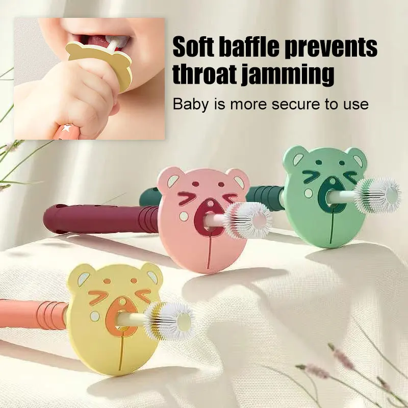 360 Degree Baby Children Toothbrush 1-6 Years Child Toothbrush Soft Baby Silicone Teether Brush Kids Teeth Oral Care Cleaning thumbnail 2
