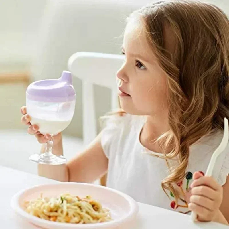 Novelty Wine Glass Shaped Sippy Cup with Lid 150ml Baby Learning Drinking Bottle Kids Toldder Nursing Bottle Infant Feeding Cups thumbnail 4