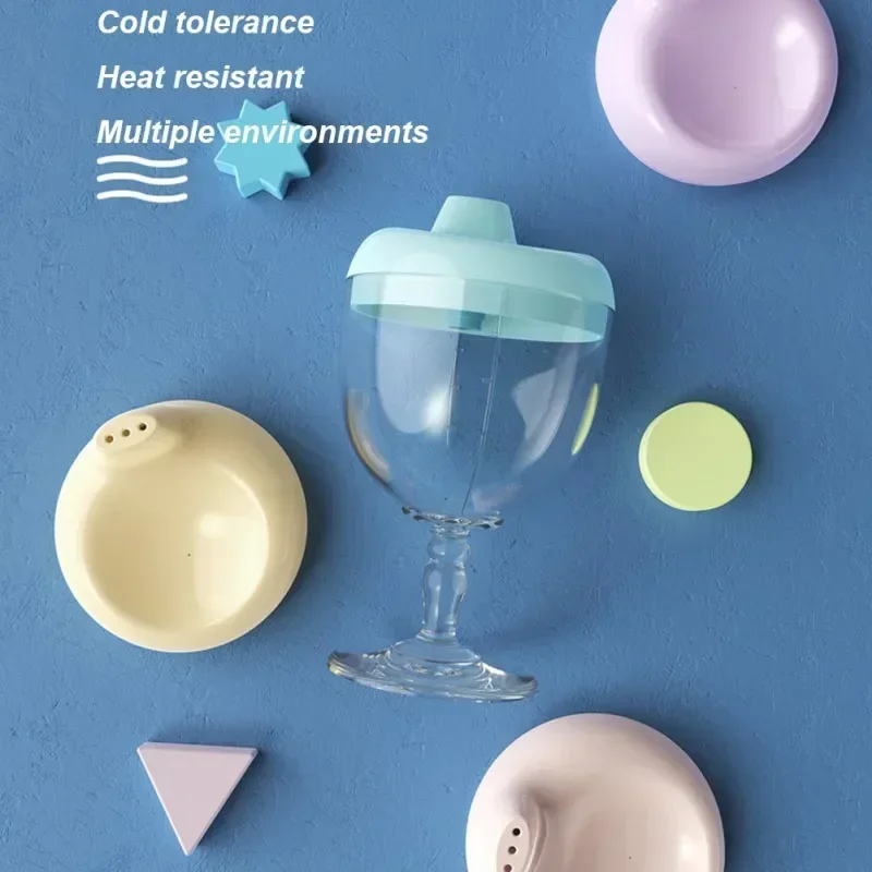 Novelty Wine Glass Shaped Sippy Cup with Lid 150ml Baby Learning Drinking Bottle Kids Toldder Nursing Bottle Infant Feeding Cups thumbnail 2