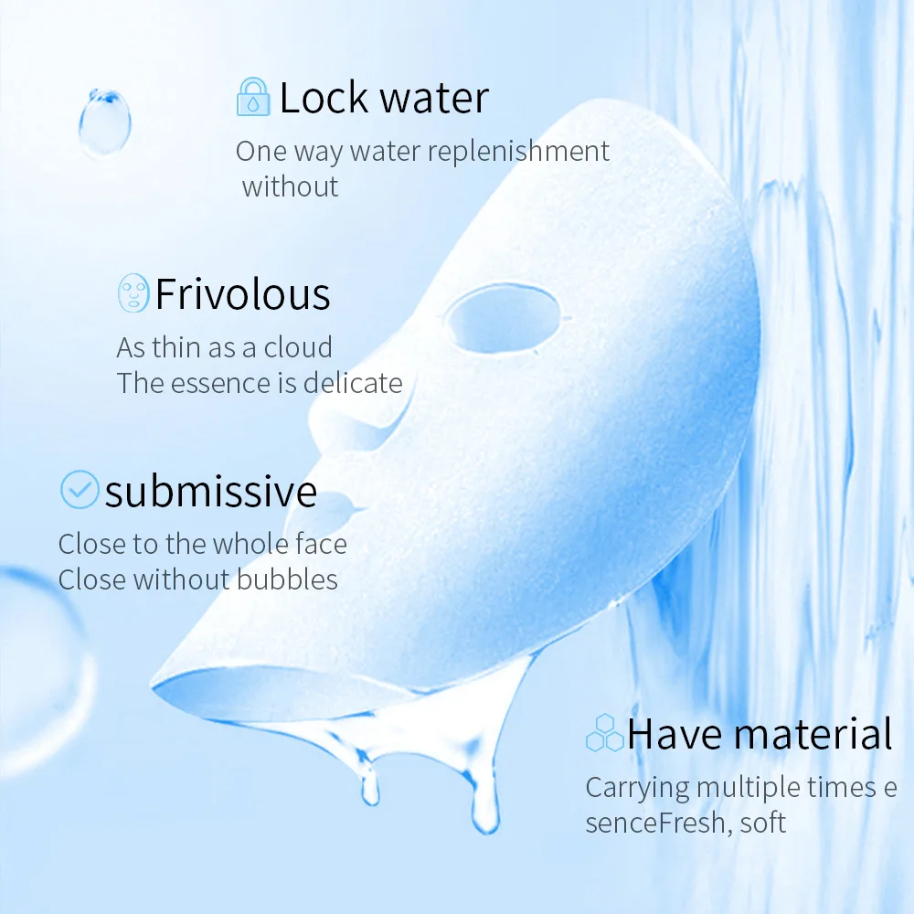 20pcs BIOAQUA Centella Collagen Face Mask VC Moisturizing Refreshing Sheet Masks Hyaluronic Acid  Facial Mask Skin Care Products thumbnail 4