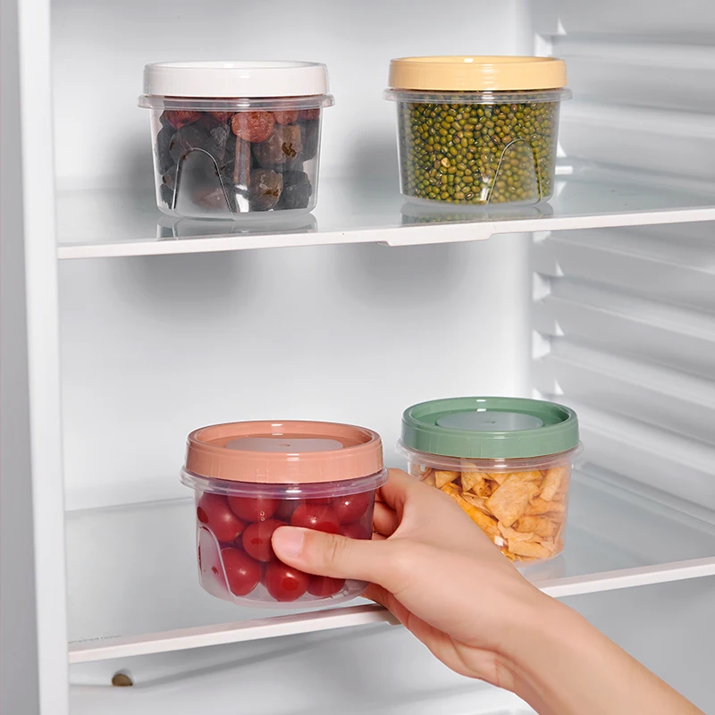 4 Pcs 500ml Round Food Fresh Keeping Box Kitchen Refrigerator Storage Container Fruits Snacks Sealed Jar Microwave Heating thumbnail 5