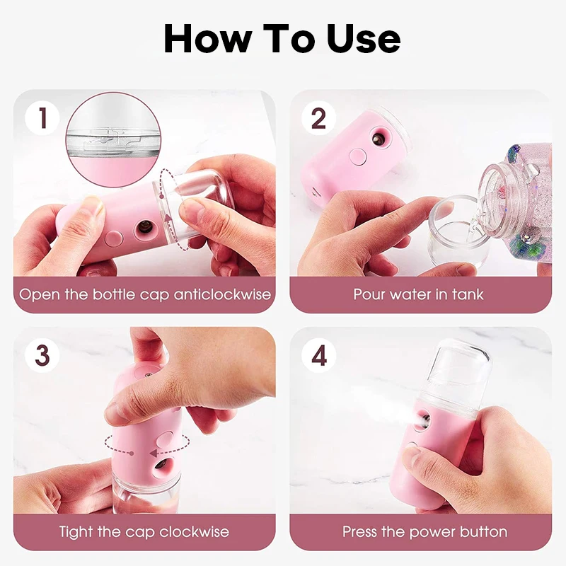 Nano Facial Hydrator Sprayer Face Steamer Nebulizer Home Travel Use Mini Rechargeable Humidifier Women Beauty Device Skin Care thumbnail 2