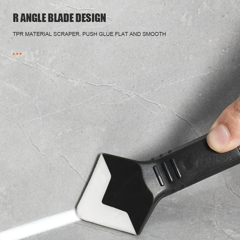 5 in 1 Silicone Spatula Window Cleaning Tool Sealant Smooth Remover Squeegee Caulk Organizer Silicon Scraper Smooth Grout Kit thumbnail 3