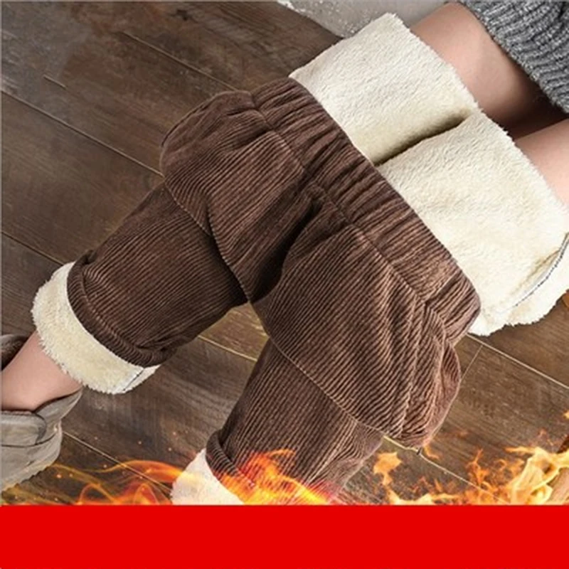 Plush Thick Casual Pants Women's Corduroy Warm Pants Autumn Winter Leggings High Waist Harem Pants Trousers Women Брюкиженские thumbnail 2