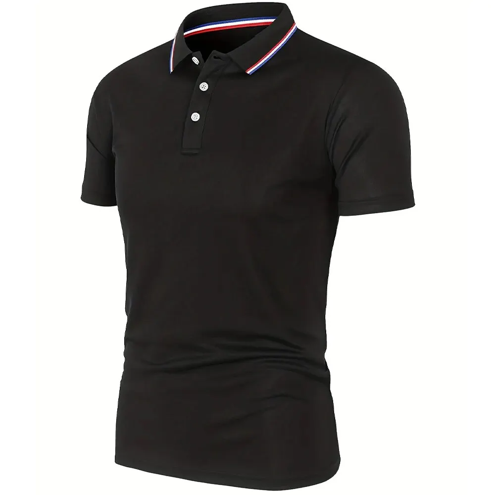 2025 Hot Sale Men's Summer Casual Breathable Comfortable Polo Shirt Men's Solid Color High Quality Short Sleeve T-Shirt thumbnail 3