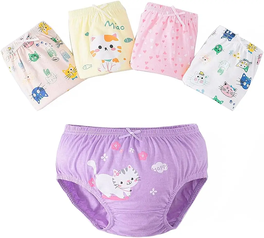 5 Pcs/Box Children Underwear Girl Soft Cotton Girls Briefs Pants Cartoon Lovely Cat Kids Underpants Breathable Panties For Girls thumbnail 6