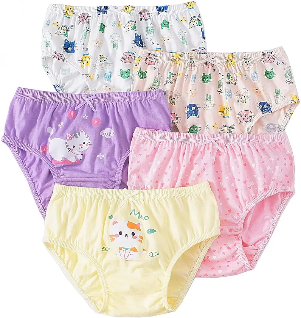 5 Pcs/Box Children Underwear Girl Soft Cotton Girls Briefs Pants Cartoon Lovely Cat Kids Underpants Breathable Panties For Girls thumbnail 5