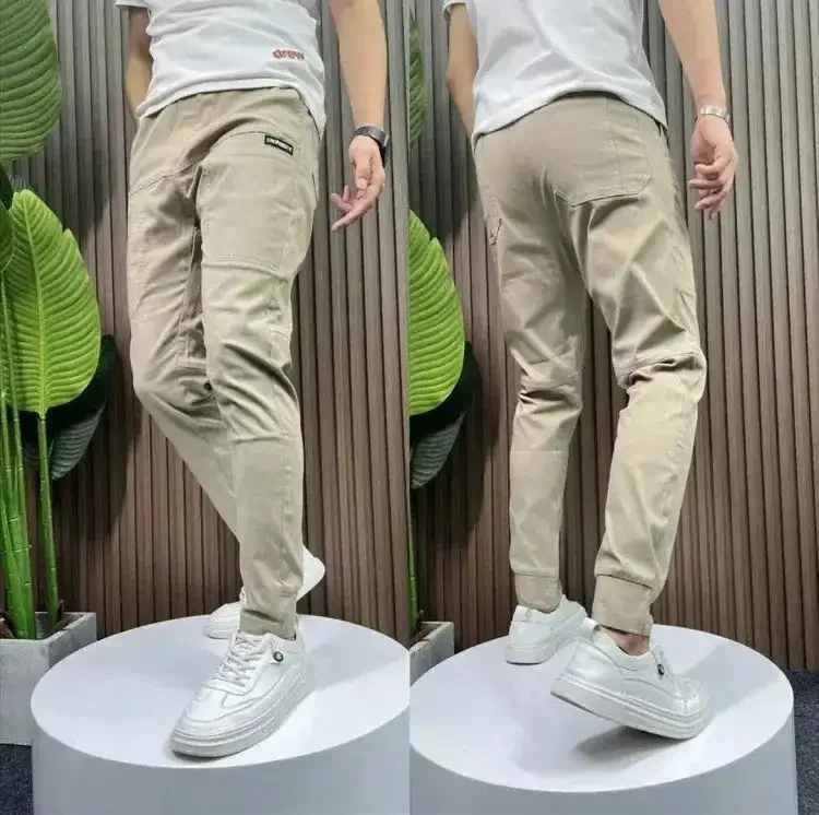 Men's High Stretch Multi-pocket Skinny Cargo Pants Multi-pocket Sweatpants Solid Color Casual Work Outdoor Joggers Trousers thumbnail 3