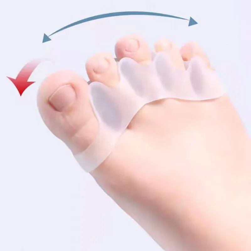 2Pc Silicone Toe Separator Fingers Feet Toe Spreader Hallux Valgus Bunion Corrector Toe Straightener Corrector Finger Separators thumbnail 2