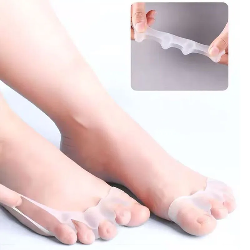 2Pc Silicone Toe Separator Fingers Feet Toe Spreader Hallux Valgus Bunion Corrector Toe Straightener Corrector Finger Separators thumbnail 4
