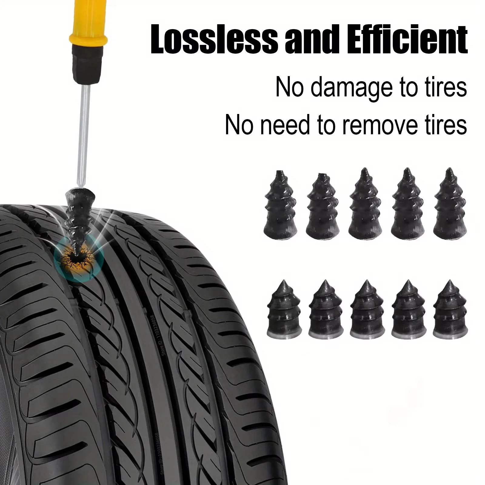 New Car Tire Repair Tool Kit Studding Tool Auto Bike Puncture Plug Garage Needle Nose Pliers Vacuum Film Nail EVA Storage Case thumbnail 6