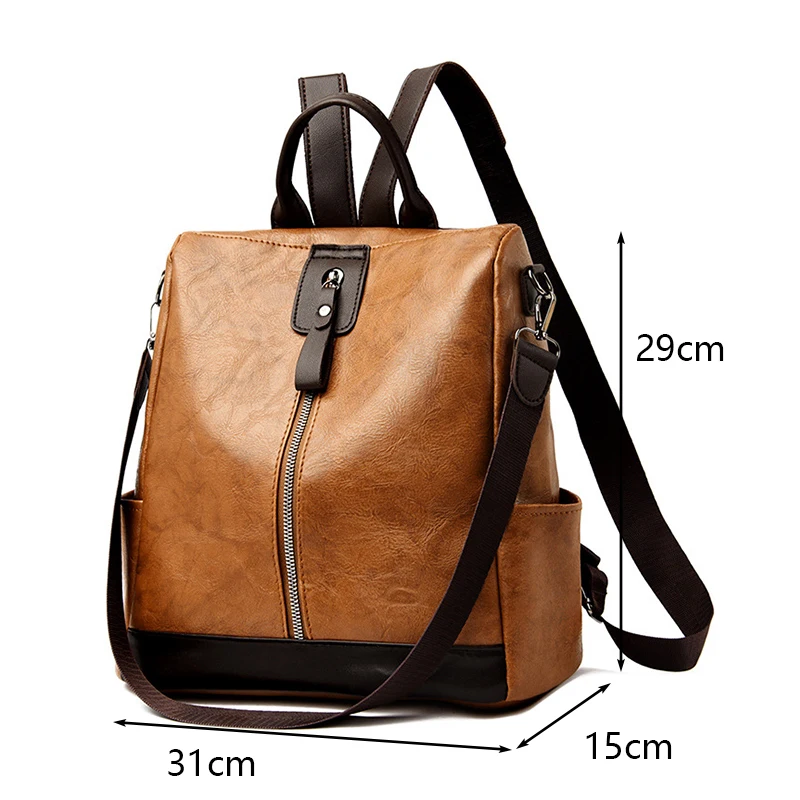 Fashion Anti-theft Women Backpacks Famous Brand High Quality PU Leather Travel Backpack Ladies Large Capacity Shoulder Handbags thumbnail 5