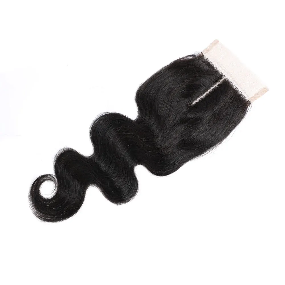 4x4x1 T Lace Body Wave Closure Human Hair  Middle Part Body Wave Human Hair Closure for Women  Preplucked Cheap Hairpieces thumbnail 2