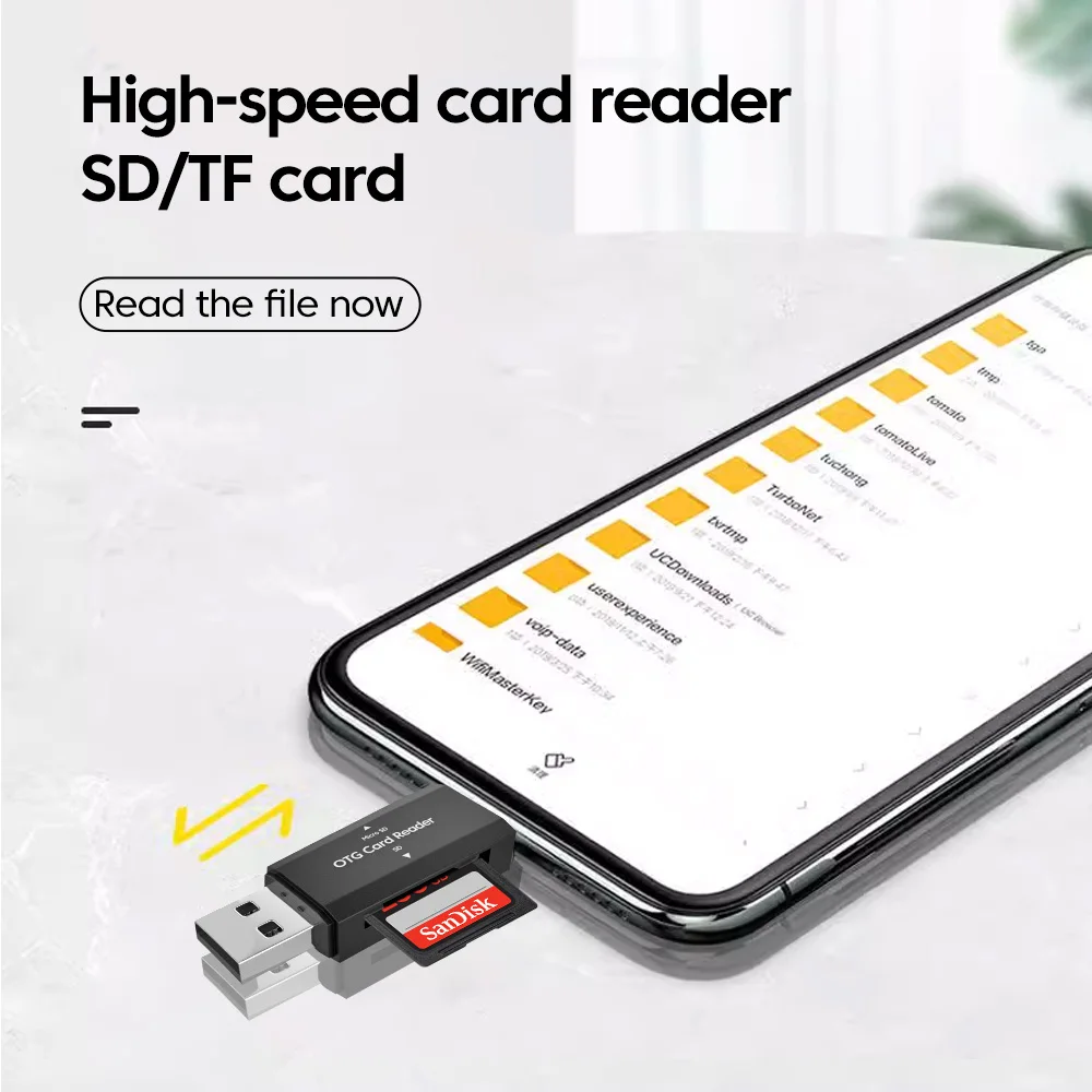 Type C SD TF Card Reader 2 in 1 USB 2.0 Card Reader for PC Laptop Accessories High Speed Smart Memory Cardreader SD Card Adapter thumbnail 6