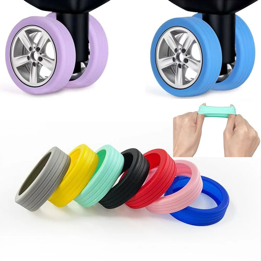 4/8Pcs Travel Luggage Caster Shoes Reduce Noise Suitcase Wheels Protector Cover Trolley Box Casters Guard Cover Accessories