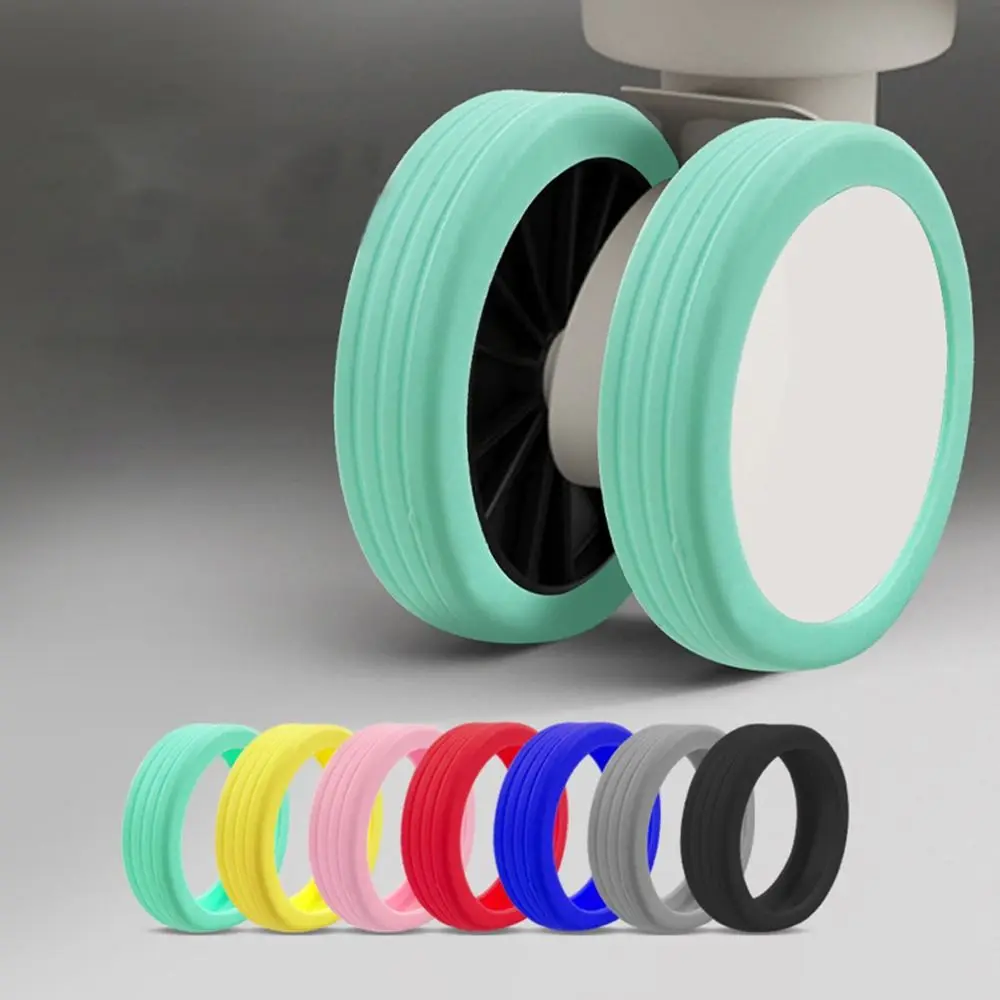 4/8Pcs Travel Luggage Caster Shoes Reduce Noise Suitcase Wheels Protector Cover Trolley Box Casters Guard Cover Accessories thumbnail 4