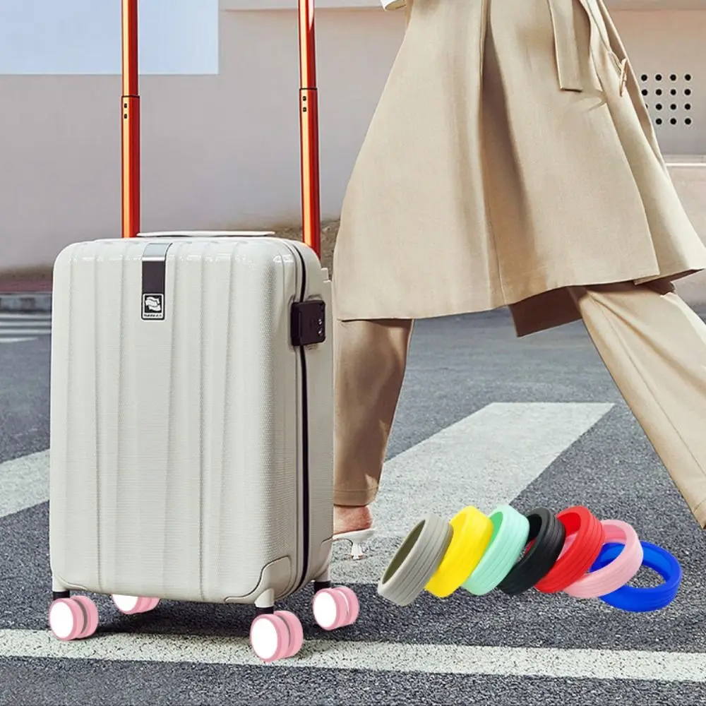 4/8Pcs Travel Luggage Caster Shoes Reduce Noise Suitcase Wheels Protector Cover Trolley Box Casters Guard Cover Accessories thumbnail 5