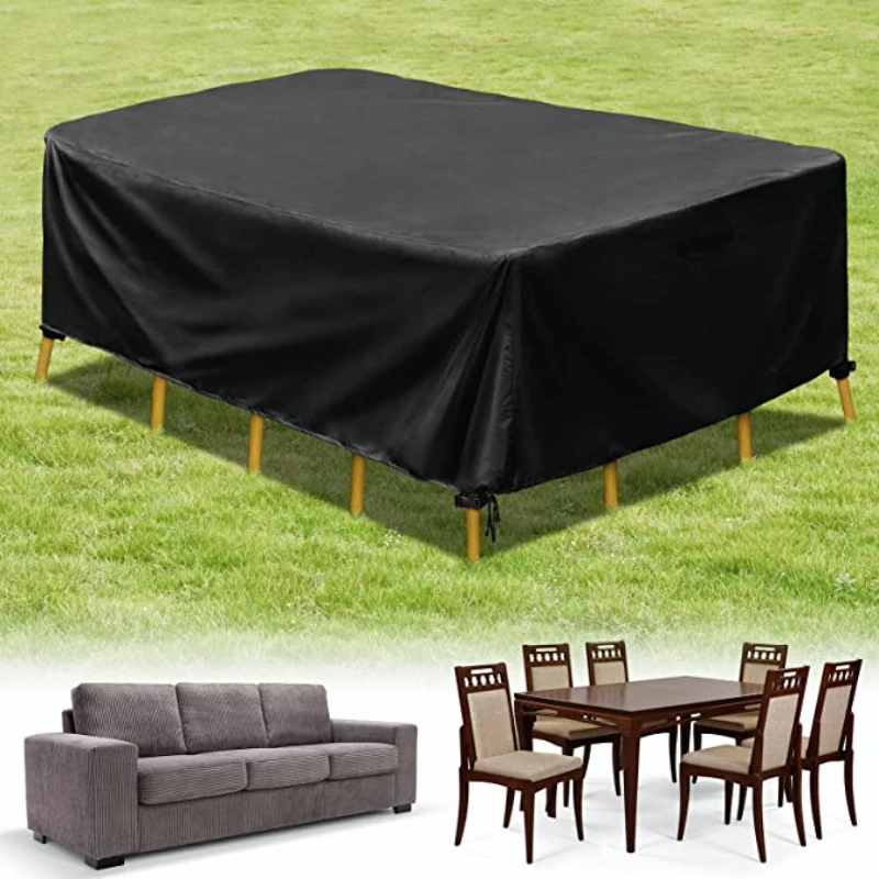 Outdoor furniture dust cover, 210D Oxford cloth, black silver sofa cover, waterproof cover, outdoor patio furniture cover thumbnail 2