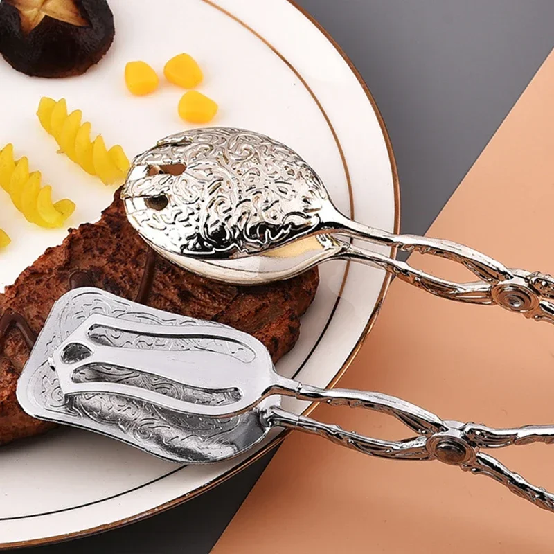 Vintage Fruit Salad Cake Clip Buffet Food Gold-plated Snack Kitchen Tools Salad Pastry Clamp Baking Barbecue Kitchen Utensils thumbnail 2