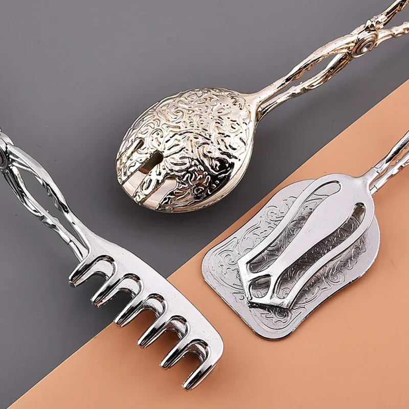 Vintage Fruit Salad Cake Clip Buffet Food Gold-plated Snack Kitchen Tools Salad Pastry Clamp Baking Barbecue Kitchen Utensils thumbnail 3