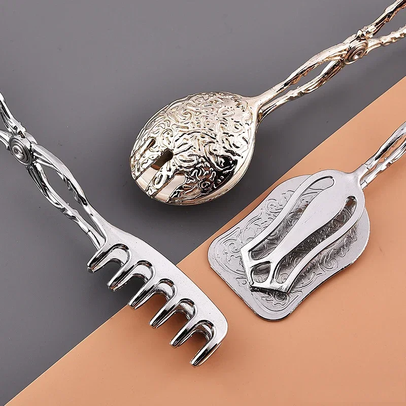 Vintage Fruit Salad Cake Clip Buffet Food Gold-plated Snack Kitchen Tools Salad Pastry Clamp Baking Barbecue Kitchen Utensils thumbnail 6