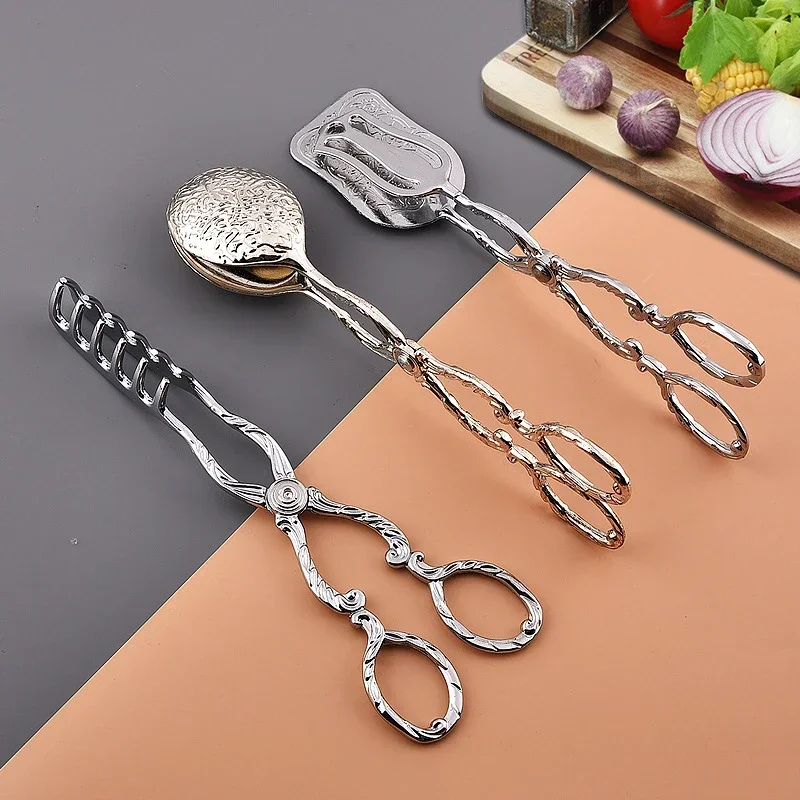 Vintage Fruit Salad Cake Clip Buffet Food Gold-plated Snack Kitchen Tools Salad Pastry Clamp Baking Barbecue Kitchen Utensils thumbnail 4