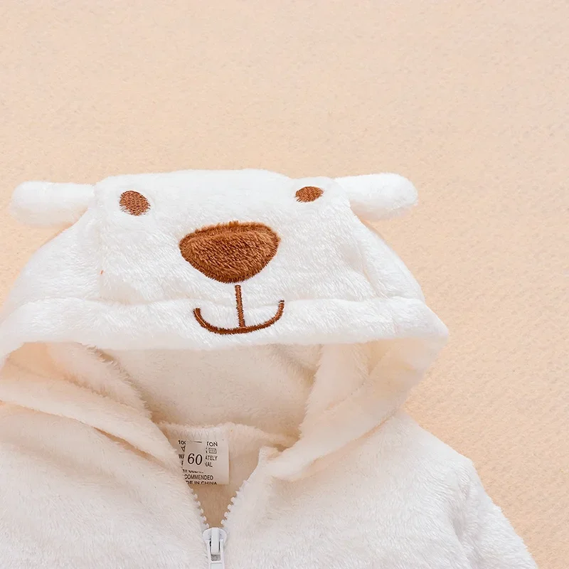 Newborn Baby Boy Girl Kids Bear Hooded Romper Jumpsuit Bodysuit Clothes Outfits Long Sleeve Playsuit Toddler One Piece Outfit thumbnail 6