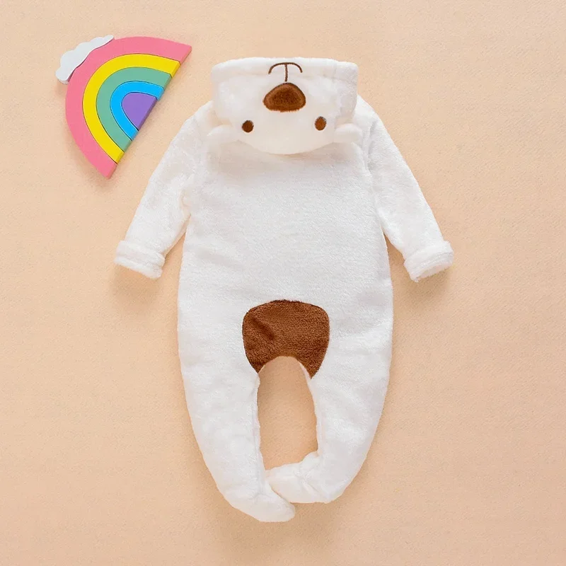 Newborn Baby Boy Girl Kids Bear Hooded Romper Jumpsuit Bodysuit Clothes Outfits Long Sleeve Playsuit Toddler One Piece Outfit thumbnail 5