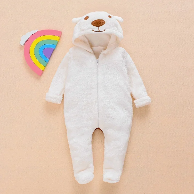 Newborn Baby Boy Girl Kids Bear Hooded Romper Jumpsuit Bodysuit Clothes Outfits Long Sleeve Playsuit Toddler One Piece Outfit thumbnail 4
