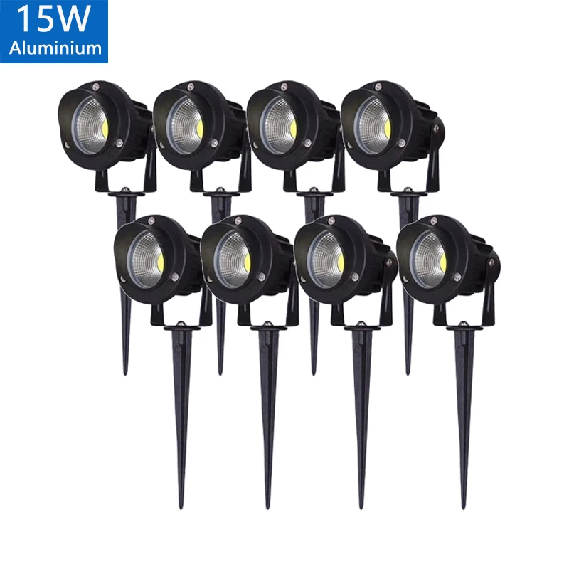Garden Decorations Light LED IP65 Waterprof Lawn Lamp 220V110V12V24V Warm white Green 5W10W15W20W Landscape Spike Spotlights thumbnail 3