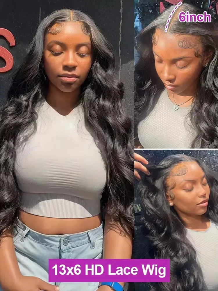 Rosabeauty 30 40 42 Inch Body Wave Human Hair Wigs 13x6 Hd Lace Frontal Wig Brazilian Body Wave Wigs 5x5 Closure Wigs For Women thumbnail 4