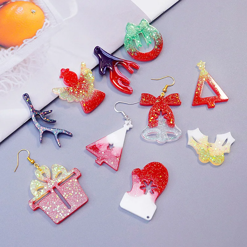 Multi-Style Earring Pendant Silicone Mold Fancy Epoxy Resin Mould For DIY Ornaments Keychain Necklace Charms Epoxy Resin Crafts thumbnail 6