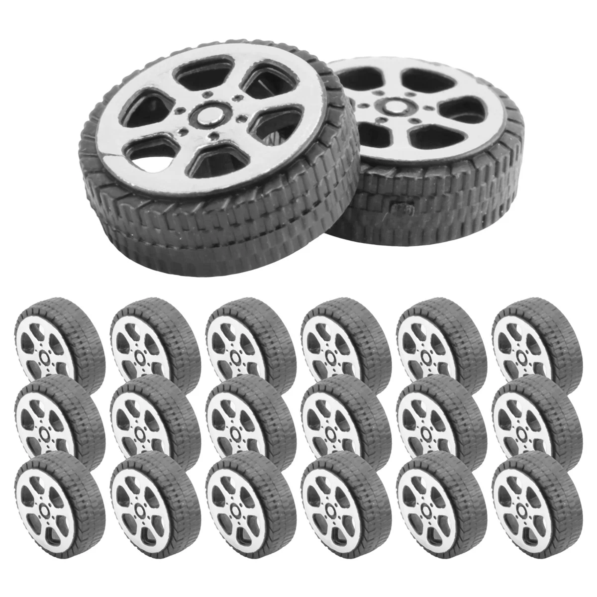 Plastic Roll 2mm Dia Shaft Car Truck Model Toys Wheel 20mmx6mm 20Pcs thumbnail 2