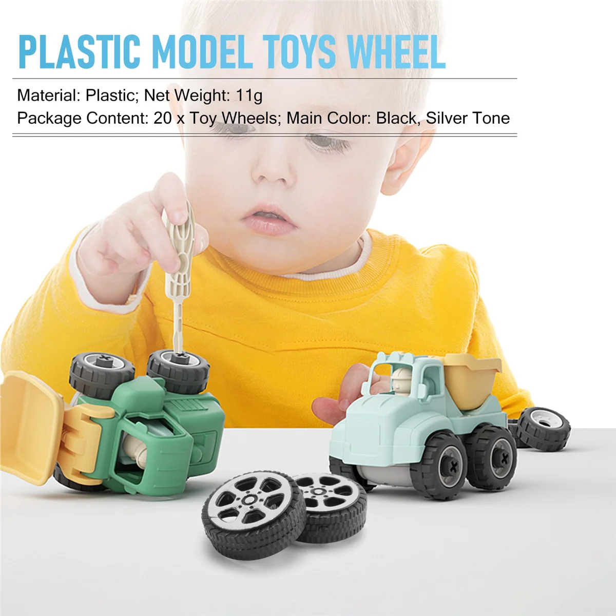 Plastic Roll 2mm Dia Shaft Car Truck Model Toys Wheel 20mmx6mm 20Pcs thumbnail 4