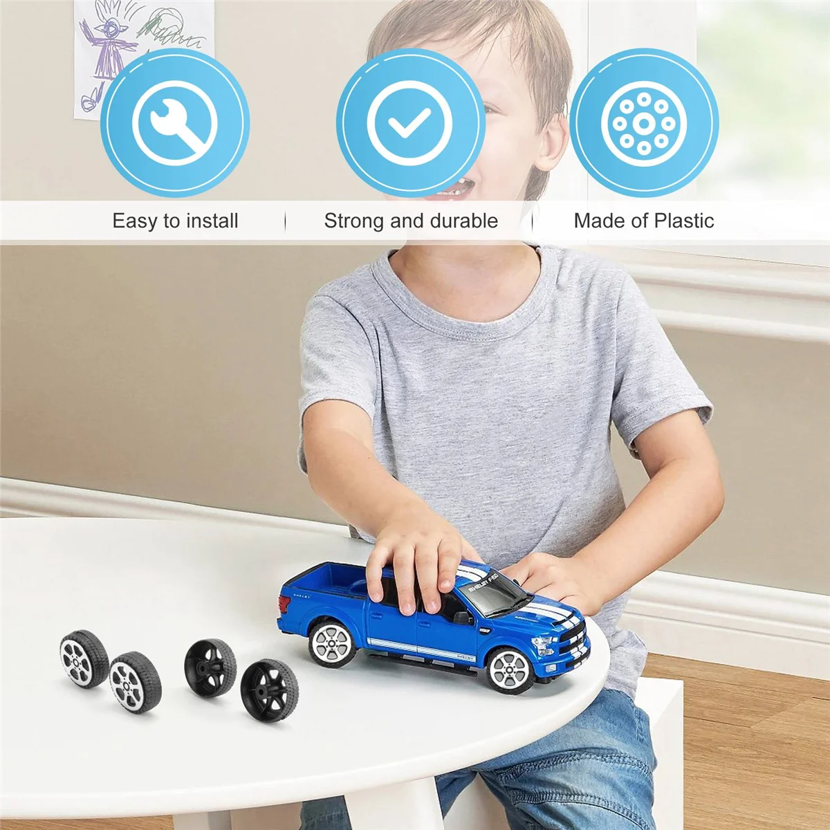 Plastic Roll 2mm Dia Shaft Car Truck Model Toys Wheel 20mmx6mm 20Pcs thumbnail 6